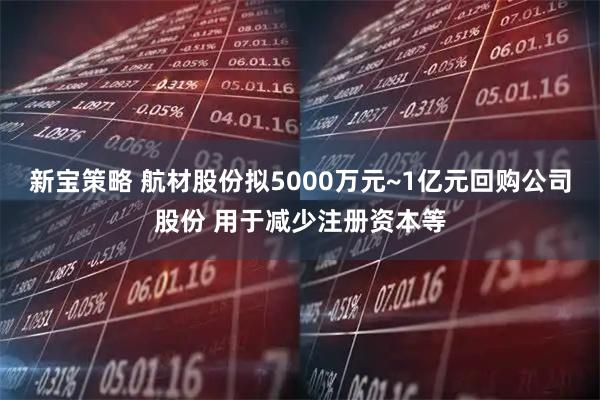 新宝策略 航材股份拟5000万元~1亿元回购公司股份 用于减少注册资本等